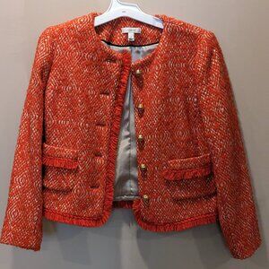 J Crew Tweed Blazer, size 8, orange